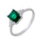 Anel Prata 925 Formatura Esmeralda Verde Zircônia Feminino