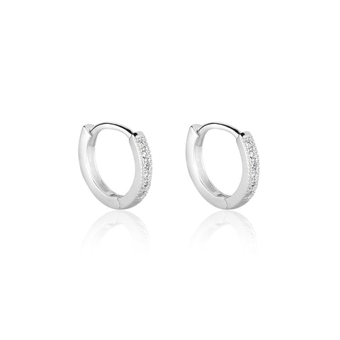 Brinco Argola Prata 925 1º Furo Feminino Masculino Zircônia