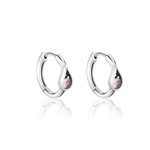Argola Brinco em Prata 925 Gota de Click Feminina Básica