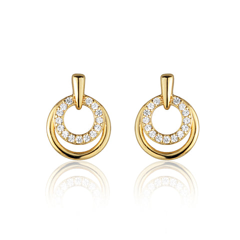 Brinco Aros Zircônias Gold 18K
