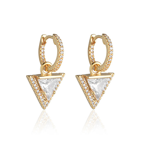 Brinco Argola Lina com Zircônias Gold 18K