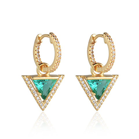 Brinco Argola Lina com Zircônias Gold 18K