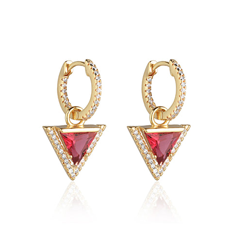 Brinco Argola Lina com Zircônias Gold 18K