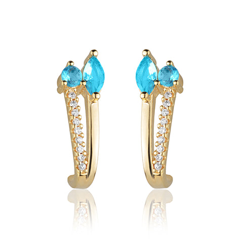 Brinco Ear Hook com Zircônias Gold 18K