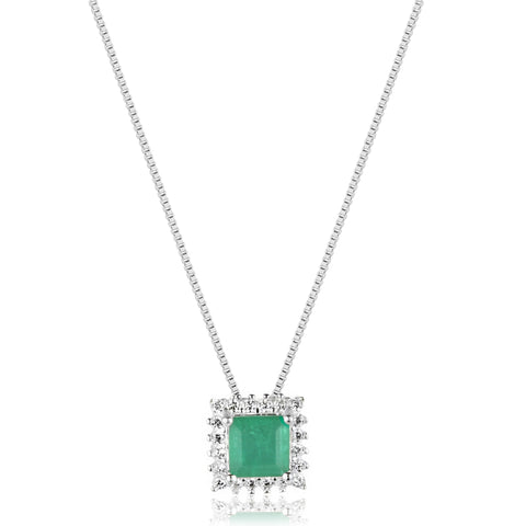 Colar Lola Quadrado em Prata com Zircônia Fusion e Cristal.