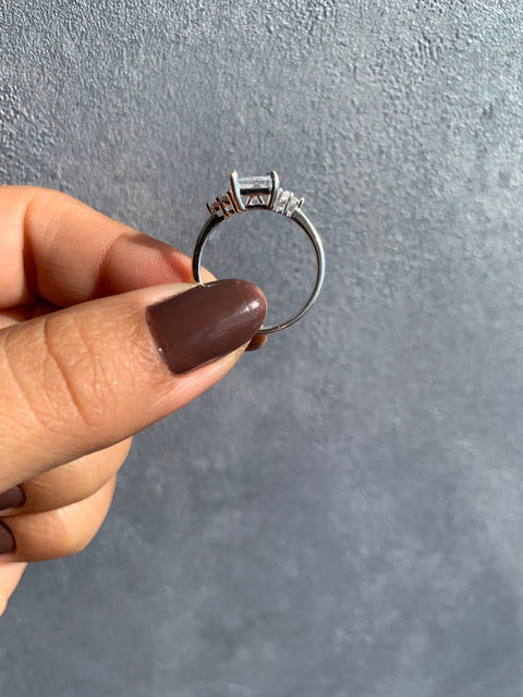 Anel Prata 925 Formatura Noivado Cristal Zircônia Feminino