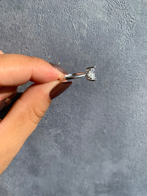 Anel Prata 925 Formatura Noivado Cristal Zircônia Feminino