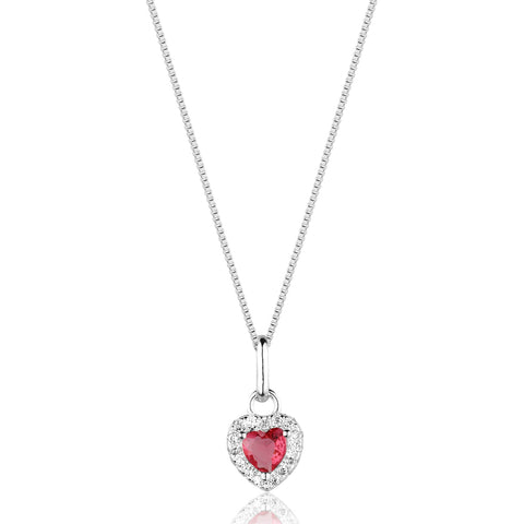 Colar Prata 925 Pingente Coração Feminino Delicado Zircônias