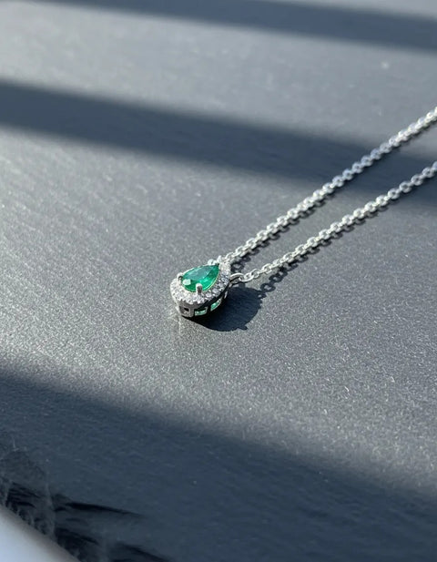 Colar Gota Prata 925 com Zircônia