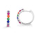 Brinco de Prata Argola Click com Zircônias Coloridas