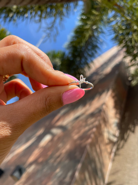 Anel de Prata " FÉ " com Zircônia Cristal