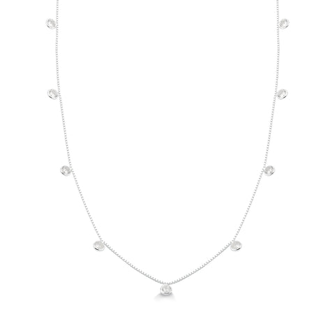 Colar de Prata 0.80 - cristal 45cm